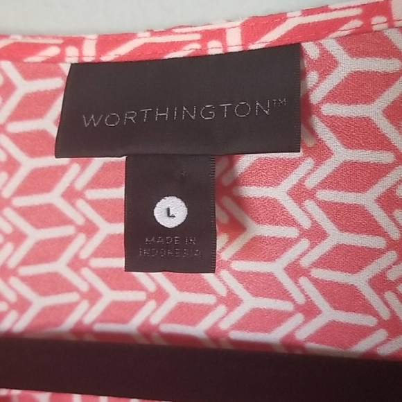 Worthington Feminine Office Wrap Front Surplice Long sleeve blouse large - Picture 2 of 9